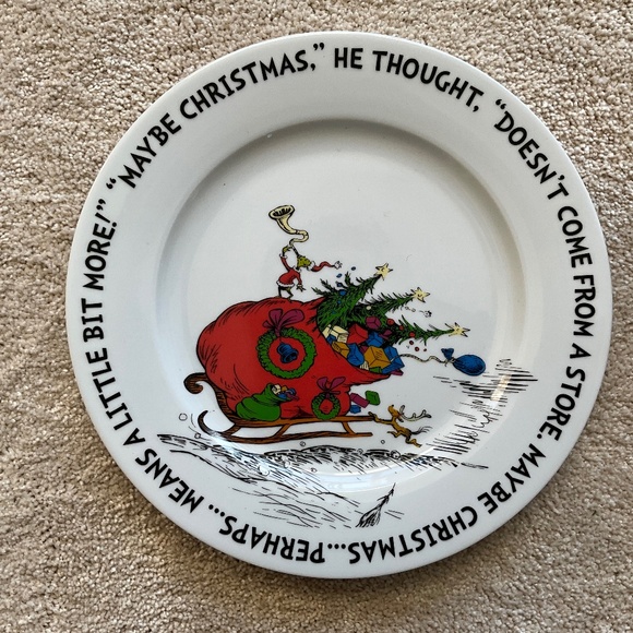 How the Grinch Stole Christmas! Grinch & Max Serving Plate Porcelain - Picture 1 of 2